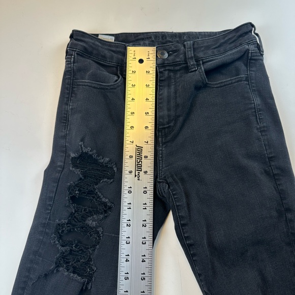 American Eagle Outfitters Black Distressed Skinny Jeans: Women’s - Picture 3 of 8